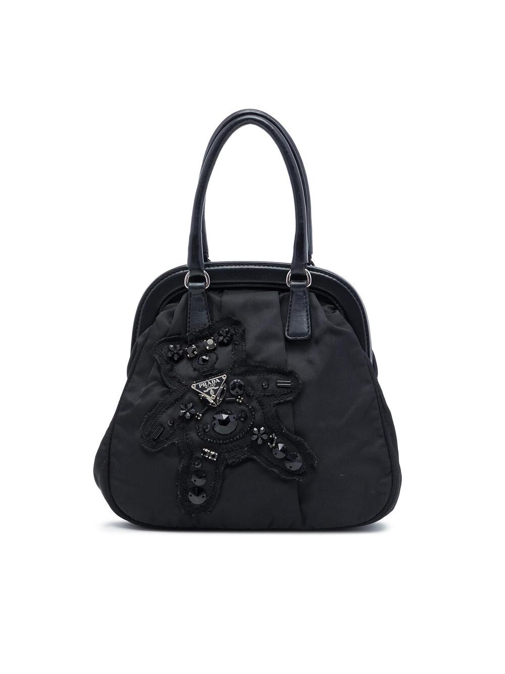 Prada Beaded Tessuto Evening Bear Frame #297243P61B
